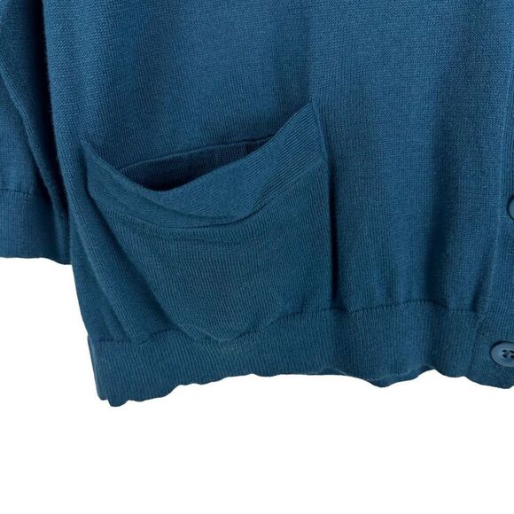 Gap Cotton Jade Cardigan size Medium 3/4 sleeve Button Front - Picture 5 of 8